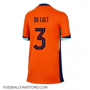 Niederlande Matthijs de Ligt #3 Replik Heimtrikot Damen EM 2024 Kurzarm